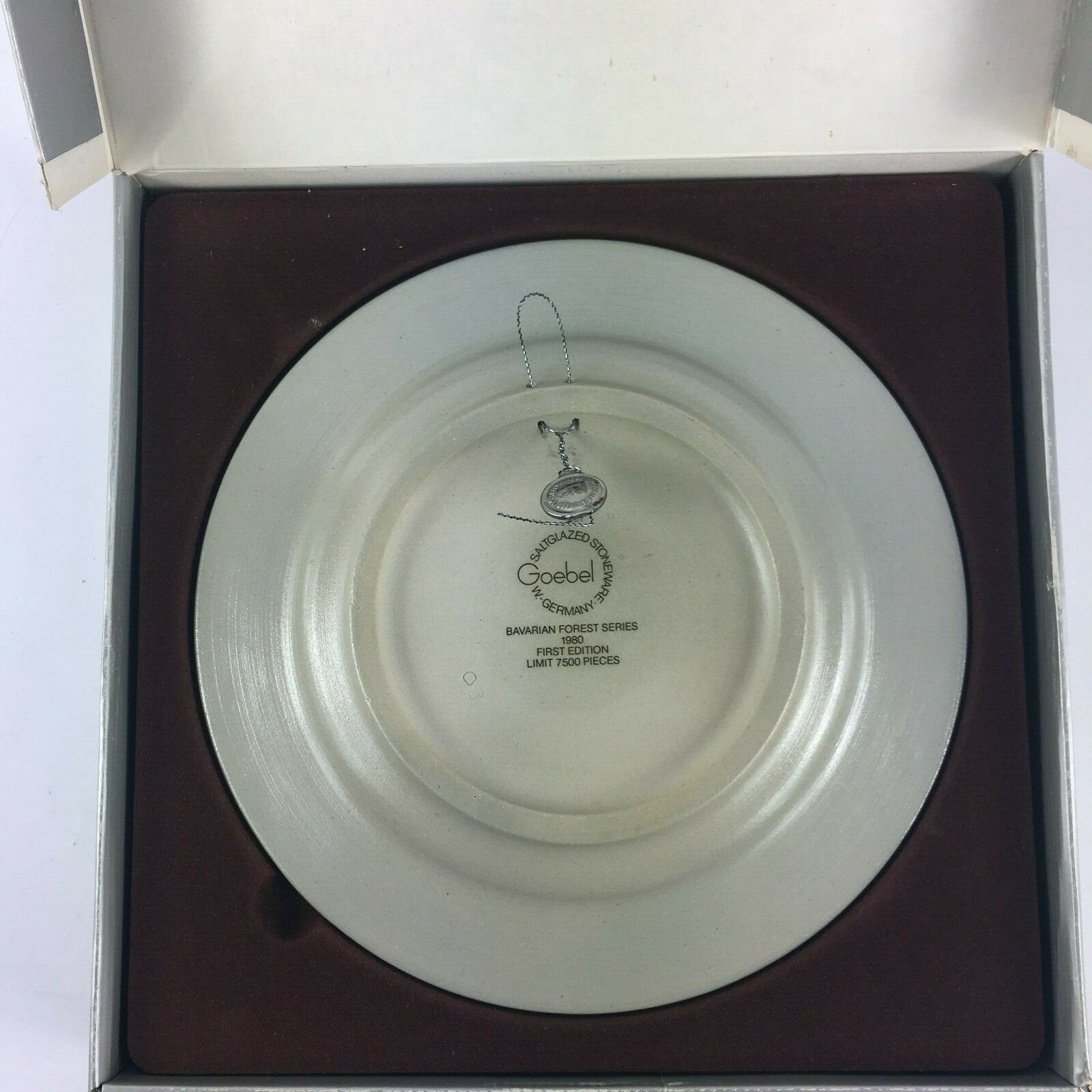 1980 Geobel Bavarian Forest Annual Stoneware Plate First Edition Ten Year Series