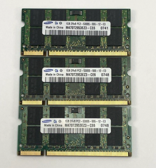 Samsung 2GB 2Rx8 PC2-5300S-555-12-E3 DDR2 RAM 200 PIN SODIMM x 3