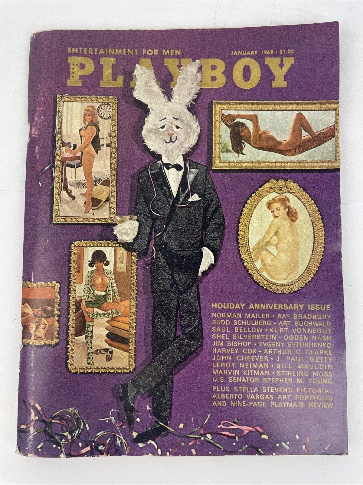Playboy Magazine - January  1968 - Vargas Art Centerfold Included Norman Mailer