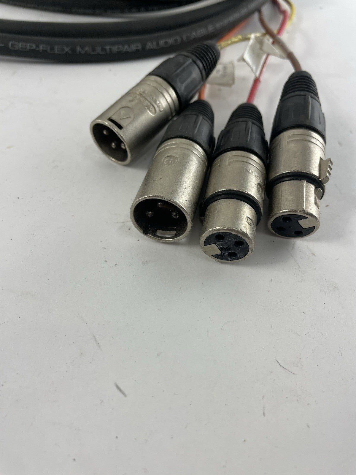 GEPCO 4 Channel Male 1/4" Phone to 3-Pin Neutrik XLR Female Male Snake Cable 20'