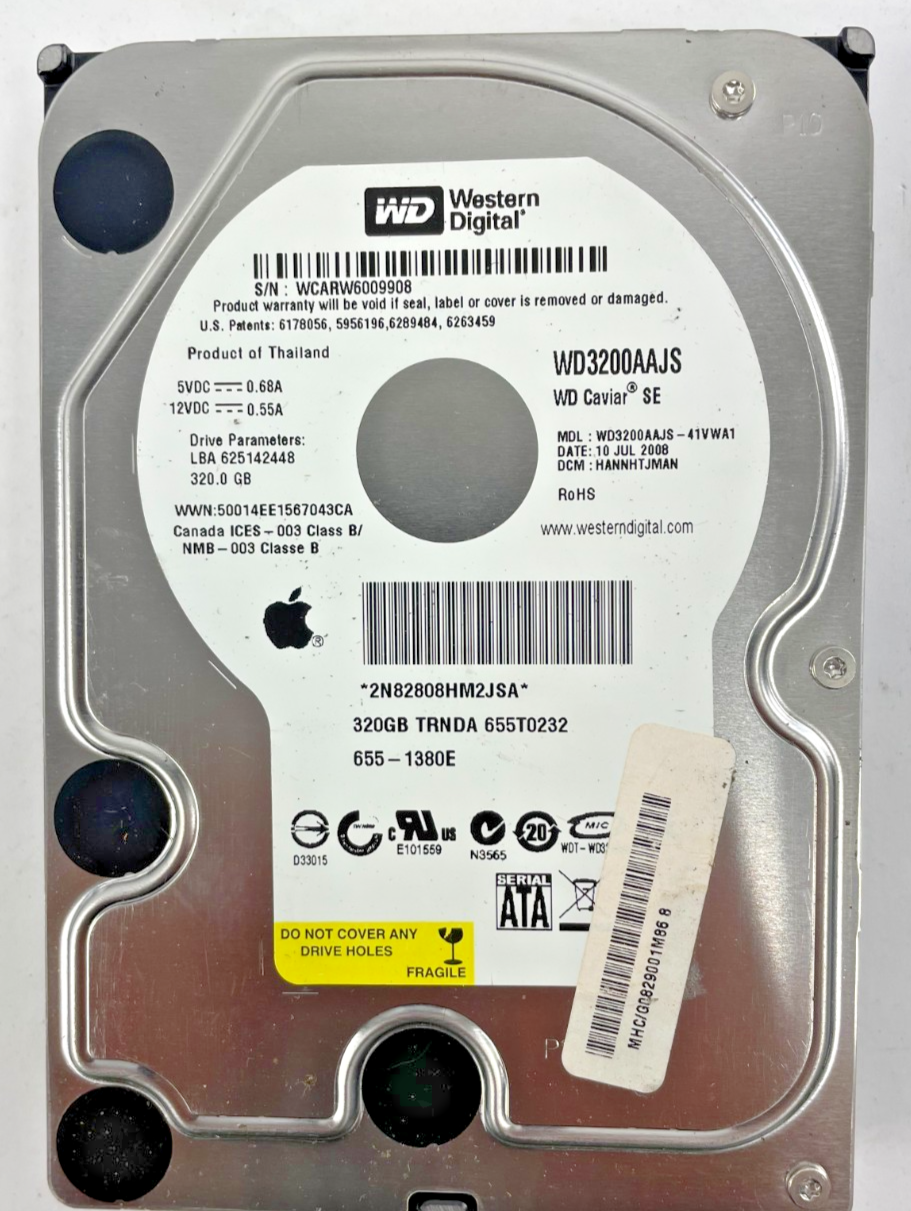 Western Digital WD3200AAJS 7,200 RPM SATA 320 GB Internal Hard Drive Cache8 MB