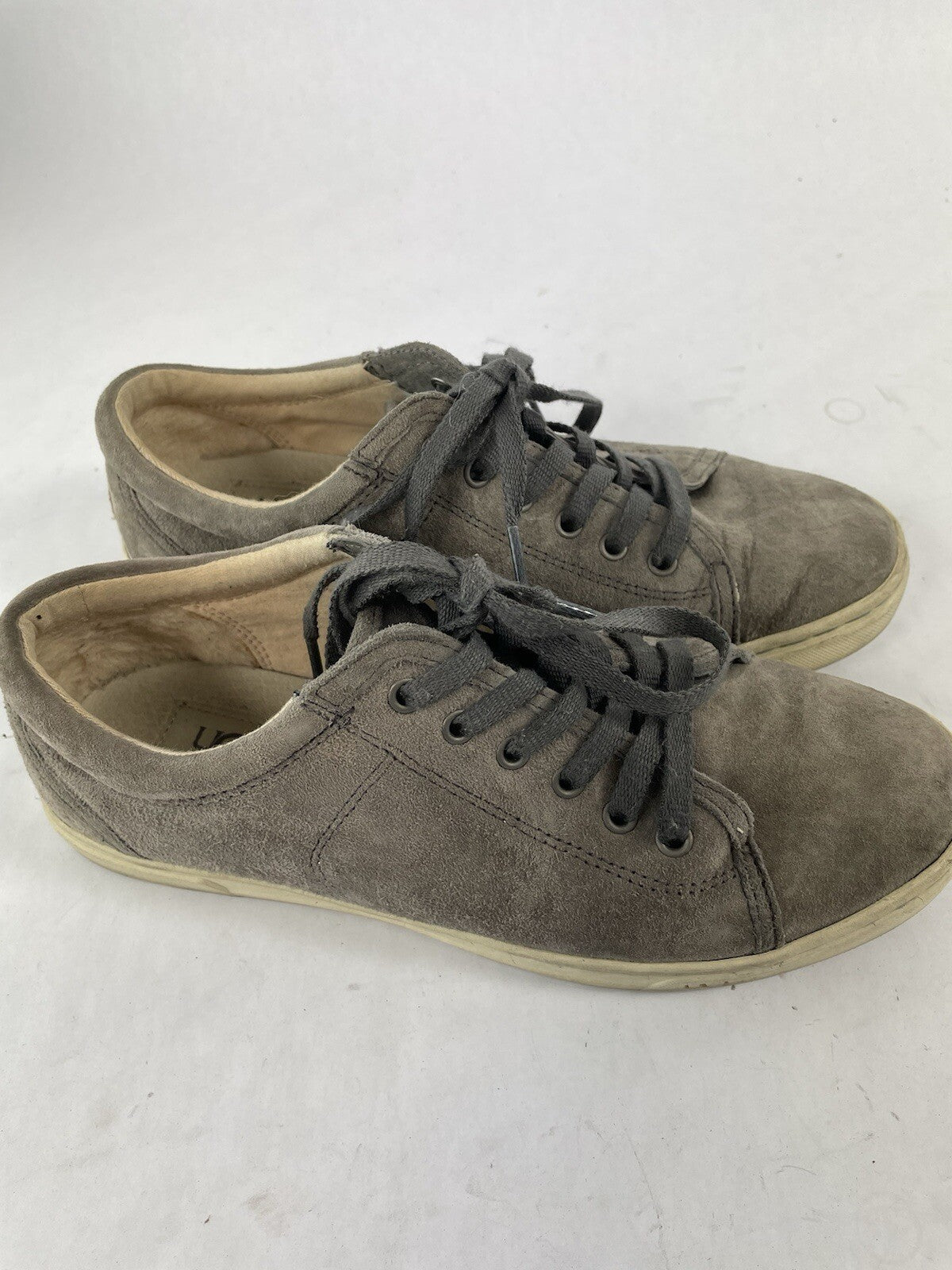 UGG 1005484 Women's 7.5 Tomi Lace Up Gray Suede Trainers Waterproof Sneakers