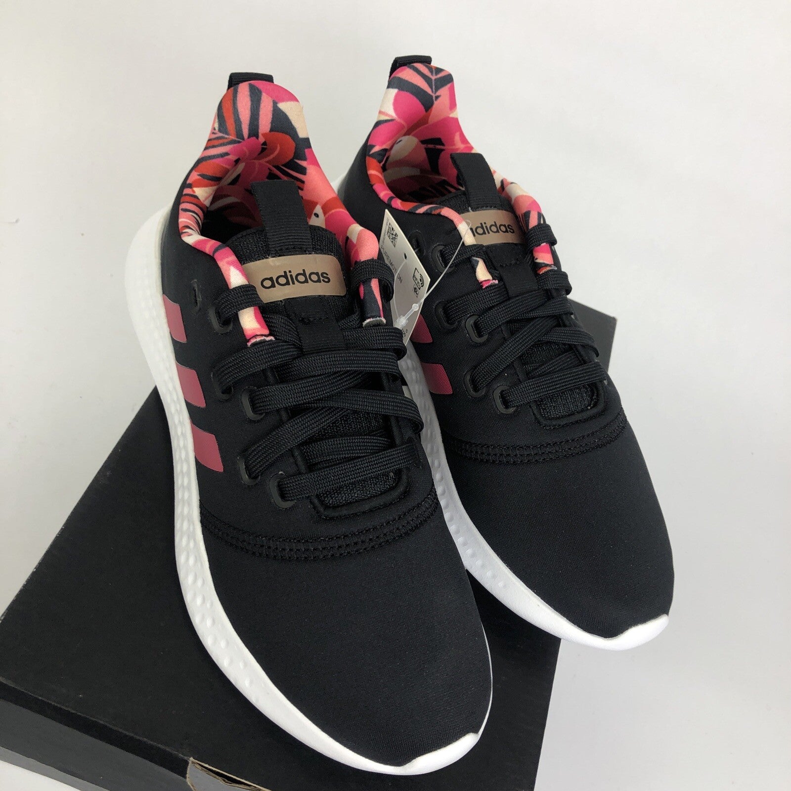 Adidas Womens Size 6.5 Puremotion Running Sneakers Shoes Black / Pink NWT / Box