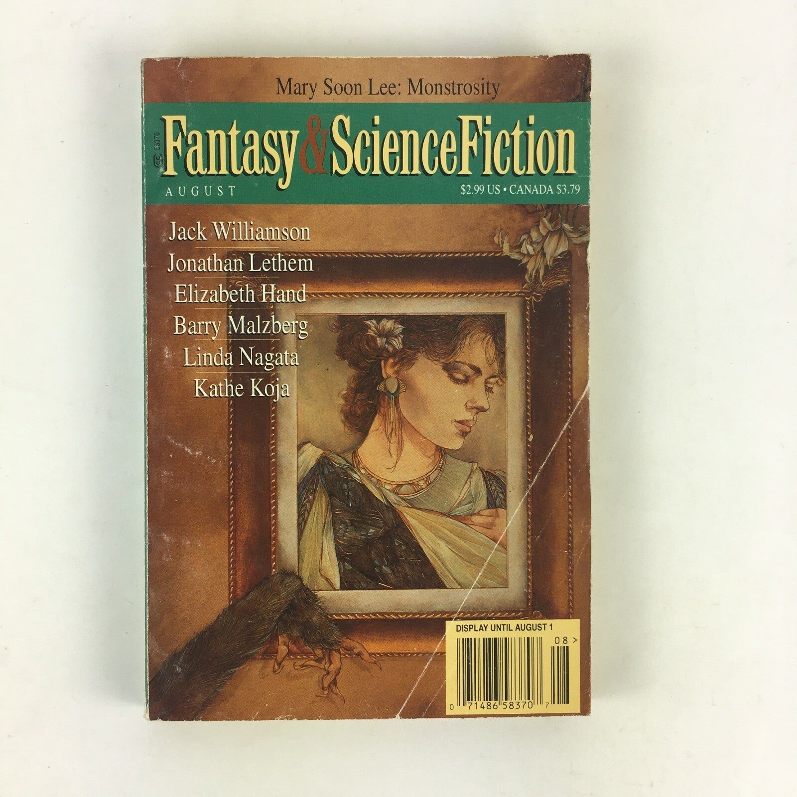 August Fantasy & Science Fiction Jack Williamson Jonathan Lethem Barry Malzberg