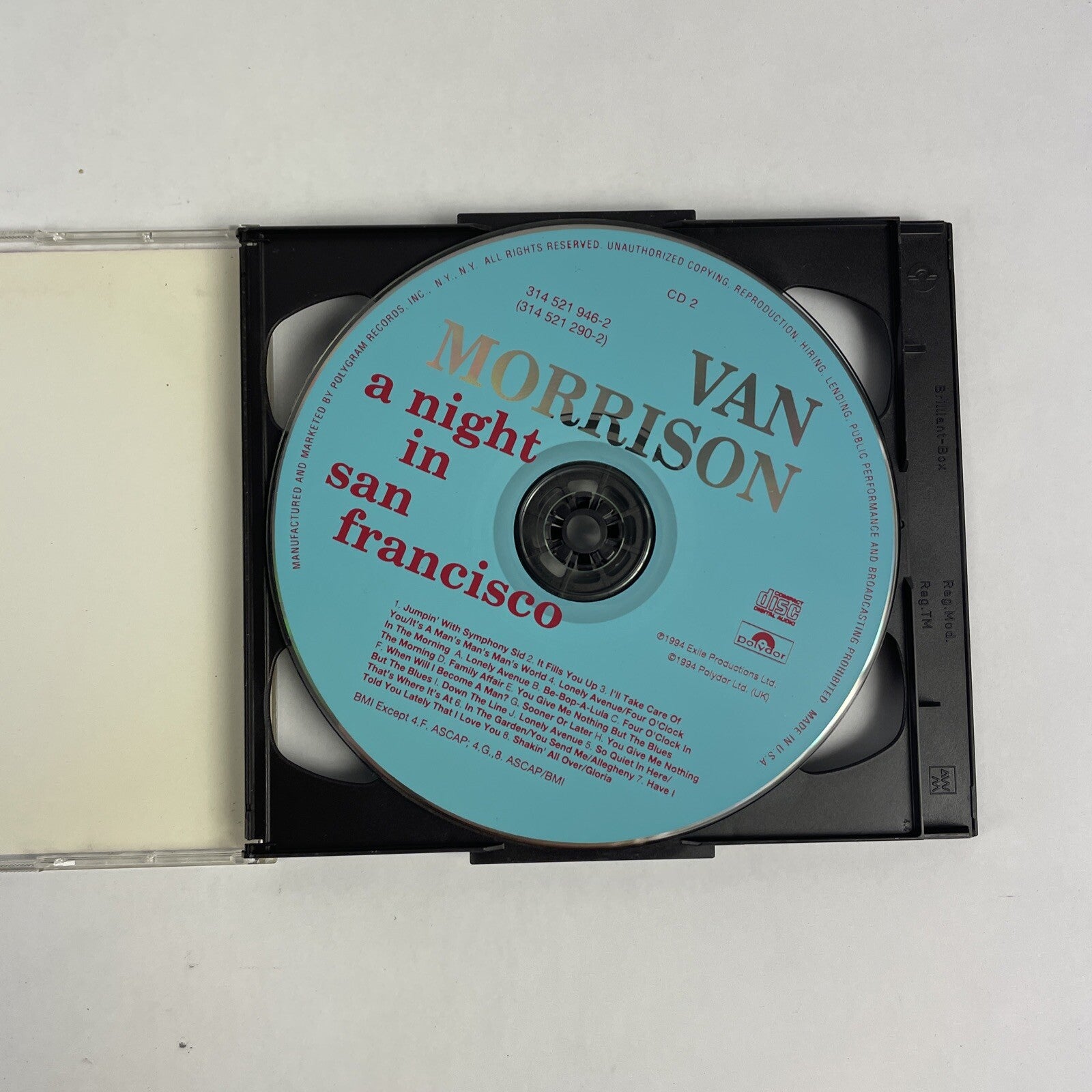 Van Morrison - A Night in San Francisco (CD, Apr-1994, 2 Discs, Polydor)   #16