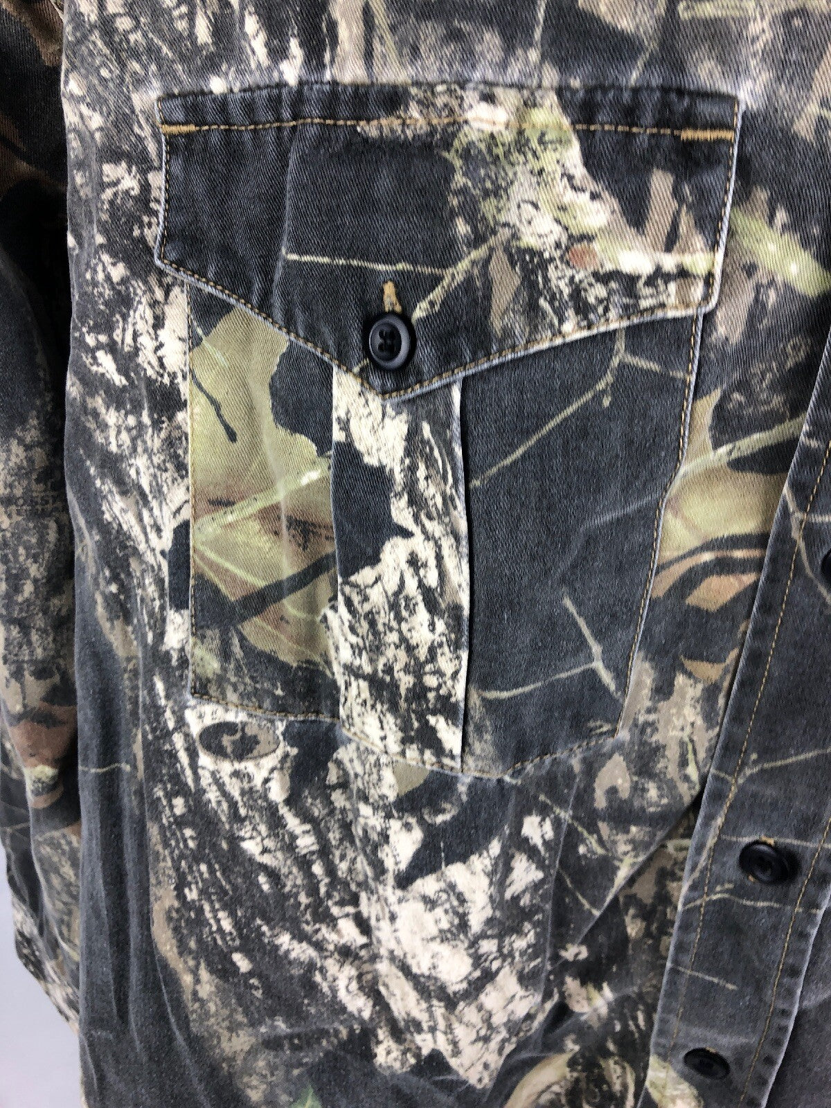 REDHEAD SILENT HIDE MOSSY OAK Bass Pro Shops Camo HEAVY Shirt Hunting Mens S