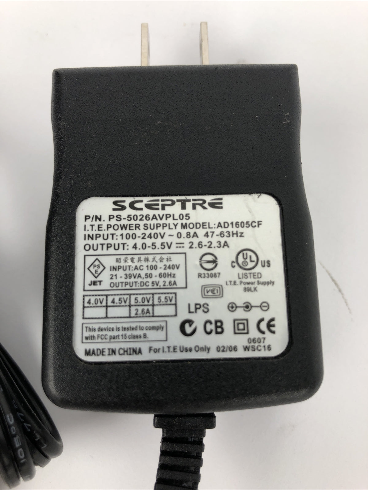 Sceptre Power Switching Power Supply PS-5026AVPL06A 5VDC MOD AD1605CF       A82