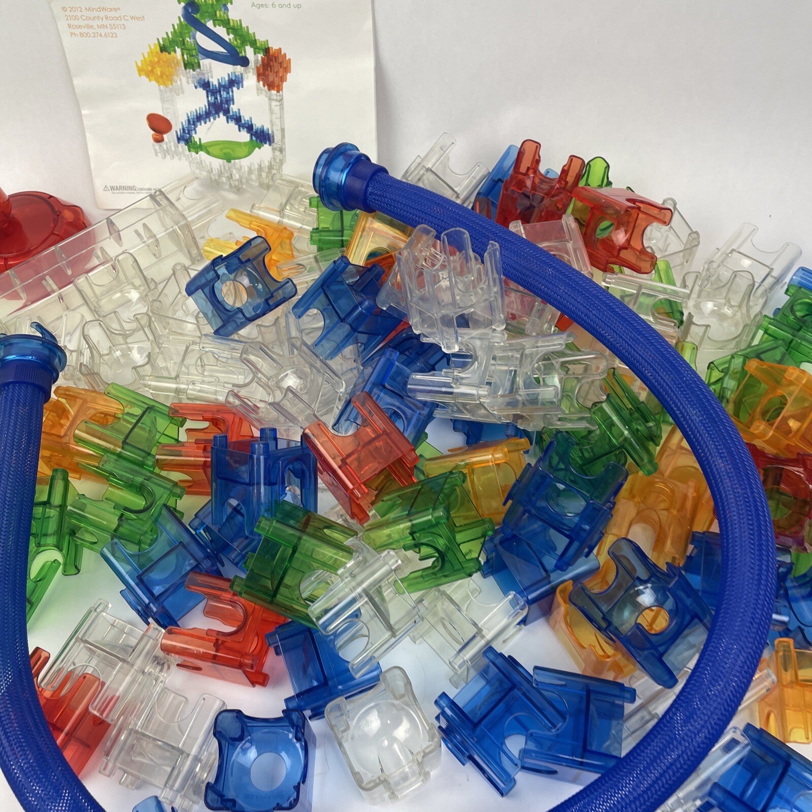 Q-BA-MAZE 2.0 Stunt Tower 114 Assorted Pieces 29 Marbles Replacement Cubes Build