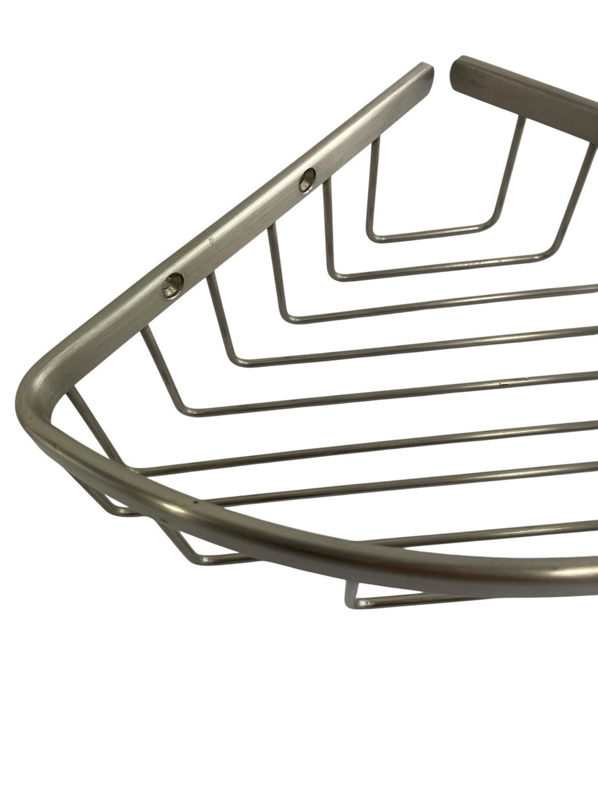 AquaBrass Medium Corner Shower Basket Shelf Brushed Nickel