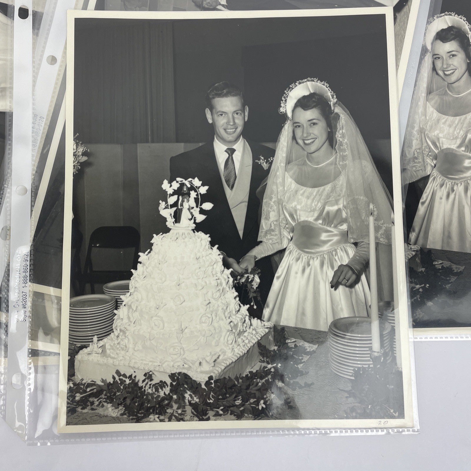 Vintage Large Photos Lot of 2 American Family Wedding Party 1960s Pictures 8x10