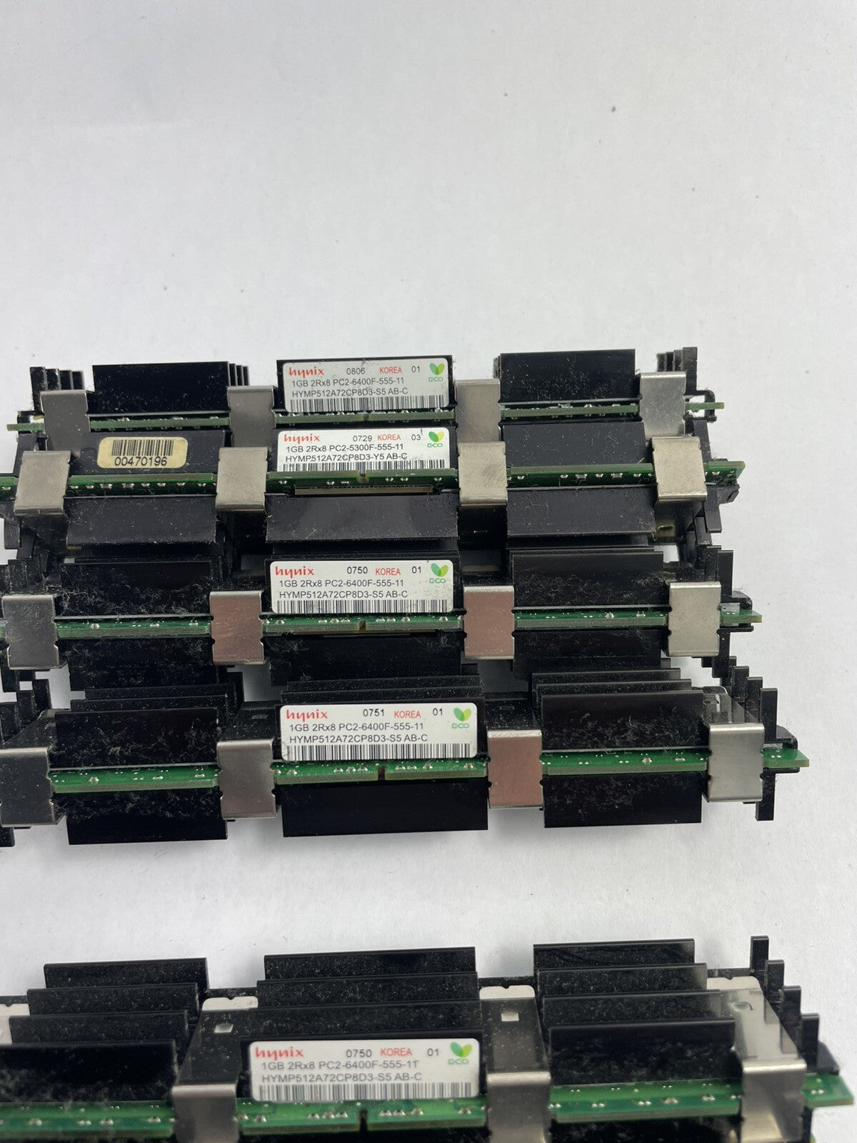 Lot of 12: Apple Mac Pro 2008 A1186 1GB ram 2Rx8 PC2-5300F-555-11 RAM Hynix