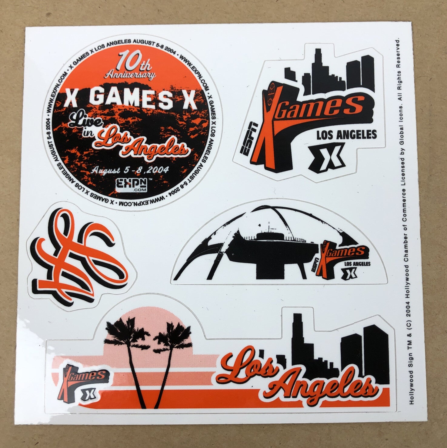 2004 Los Angeles ESPN X Games Stickers Sticker Lot Skateboarding BMX Free Ship
