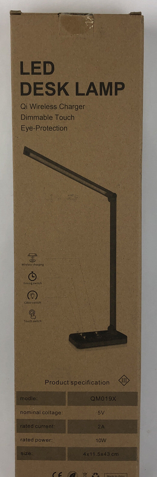 LED Desk Lamp w Wireless Charger USB Charging Port Table Lamp w Color Switch