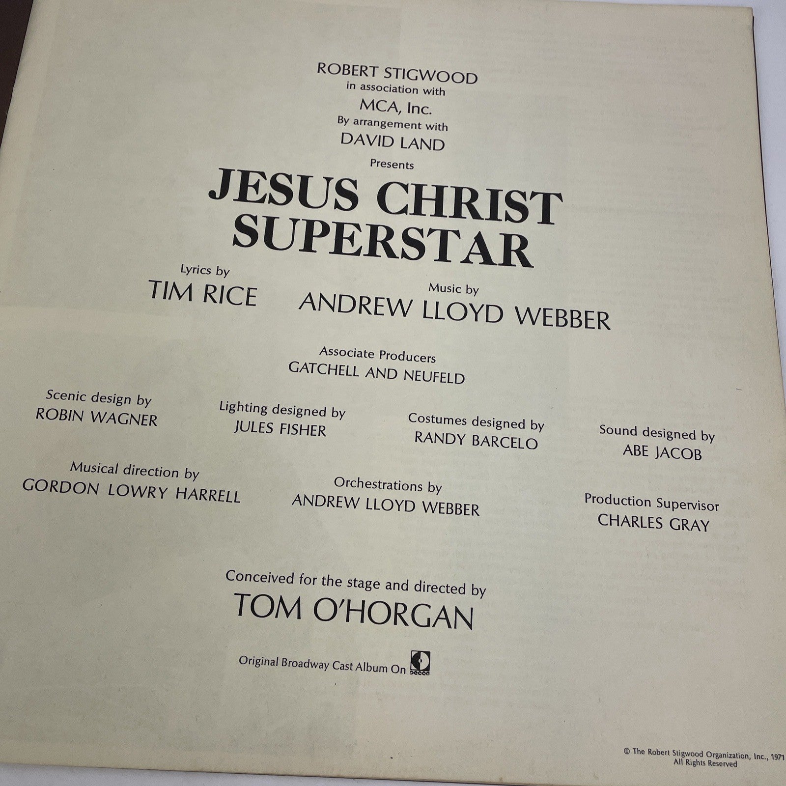 1971 New York Broadway Jesus Christ Superstar Souvenir Program and Libretto