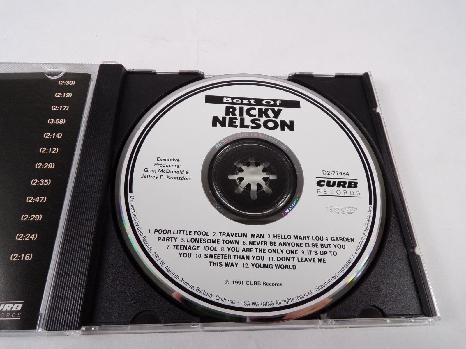 Best Of Ricky Nelson Poor Little FOol Travelin Man Hello Mary Lou CD#61