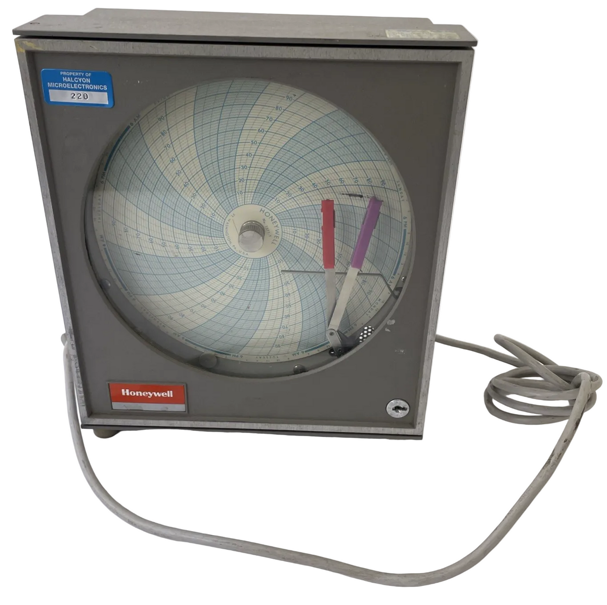 HONEYWELL Vintage CIRCLE Temperature and Humidity CHART RECORDER Model 612X9-HT
