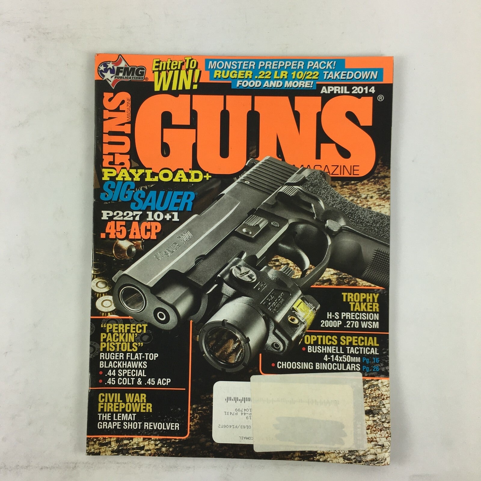April 2014 Guns Magazine Sig Sauer P227 .45 ACP Ruger .22 LR 10/22 .45 Colt/ACP