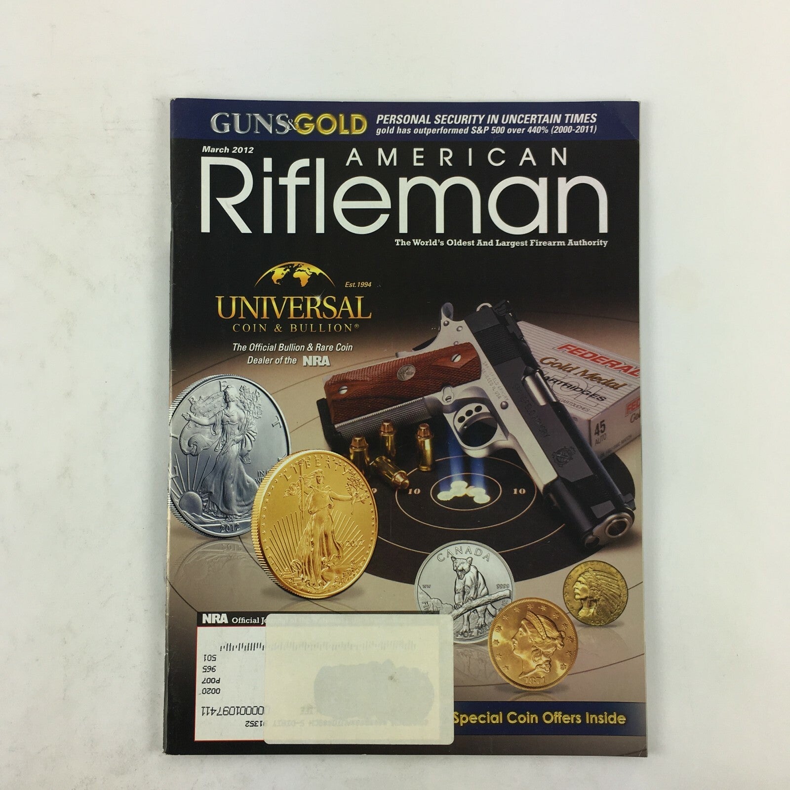 March 2012 American Rifleman Magazine Guns & Gold Special Coin Offers Inside