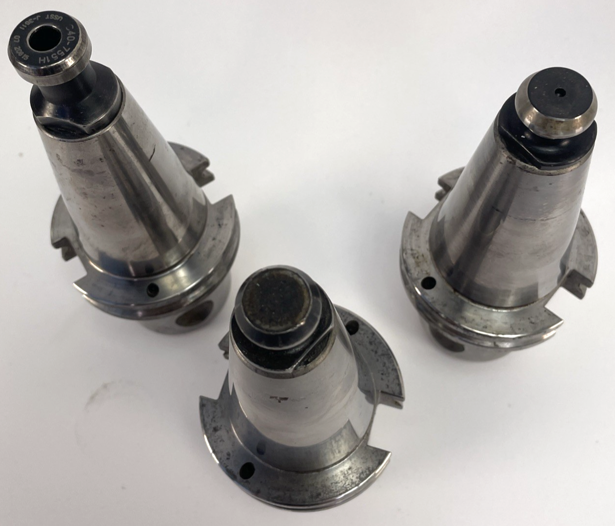 Lot of 3 x GS Tooling CAT 40 3/4 - 3” HS Endmill Holder with Pull Studs