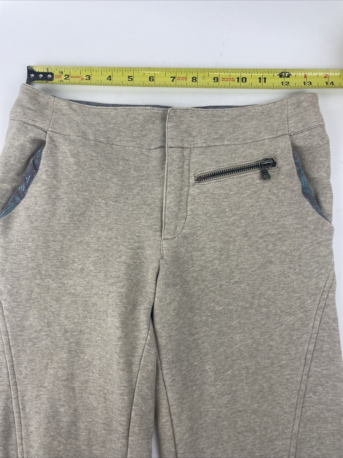 La ROK Designer Low Rise Bootcut 5 Pocket Sweatpants w Zipper Size 0 Y2K