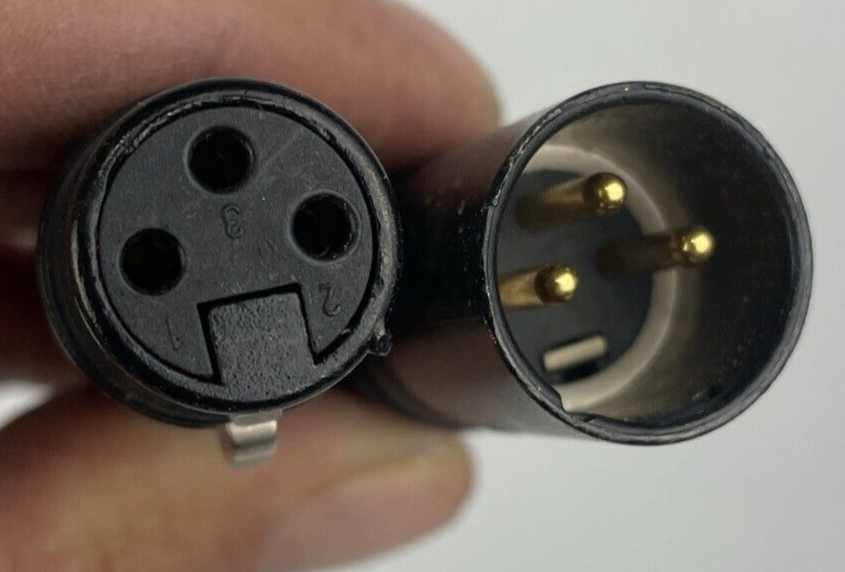 1 x Male 1 x Female Black Neutrik 3 Pin XLR Mic Cable - LOOK