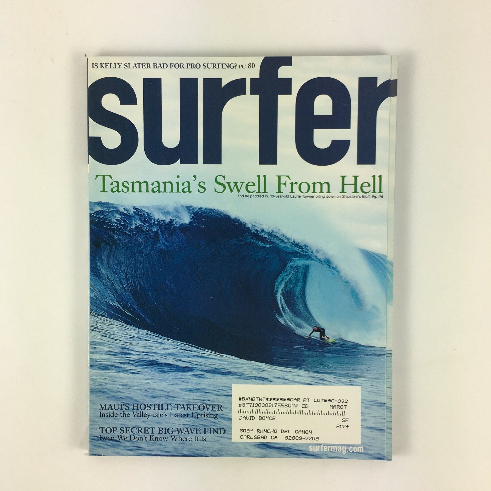 Surfer Magazine Tasmania's Swell From Hell Maui's Hostile Take Over