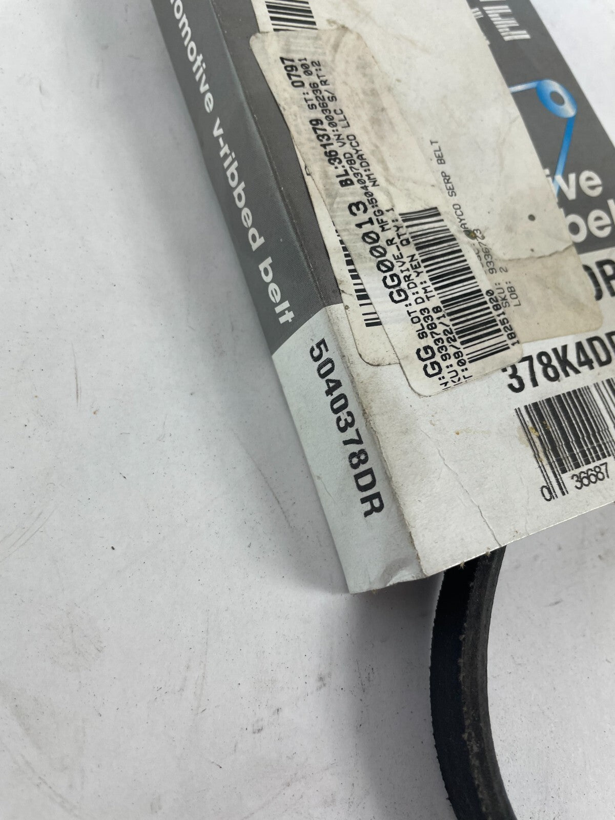 OEM Dayco Drive Rite 5040378D 378K4DR Premium Utility V-belt