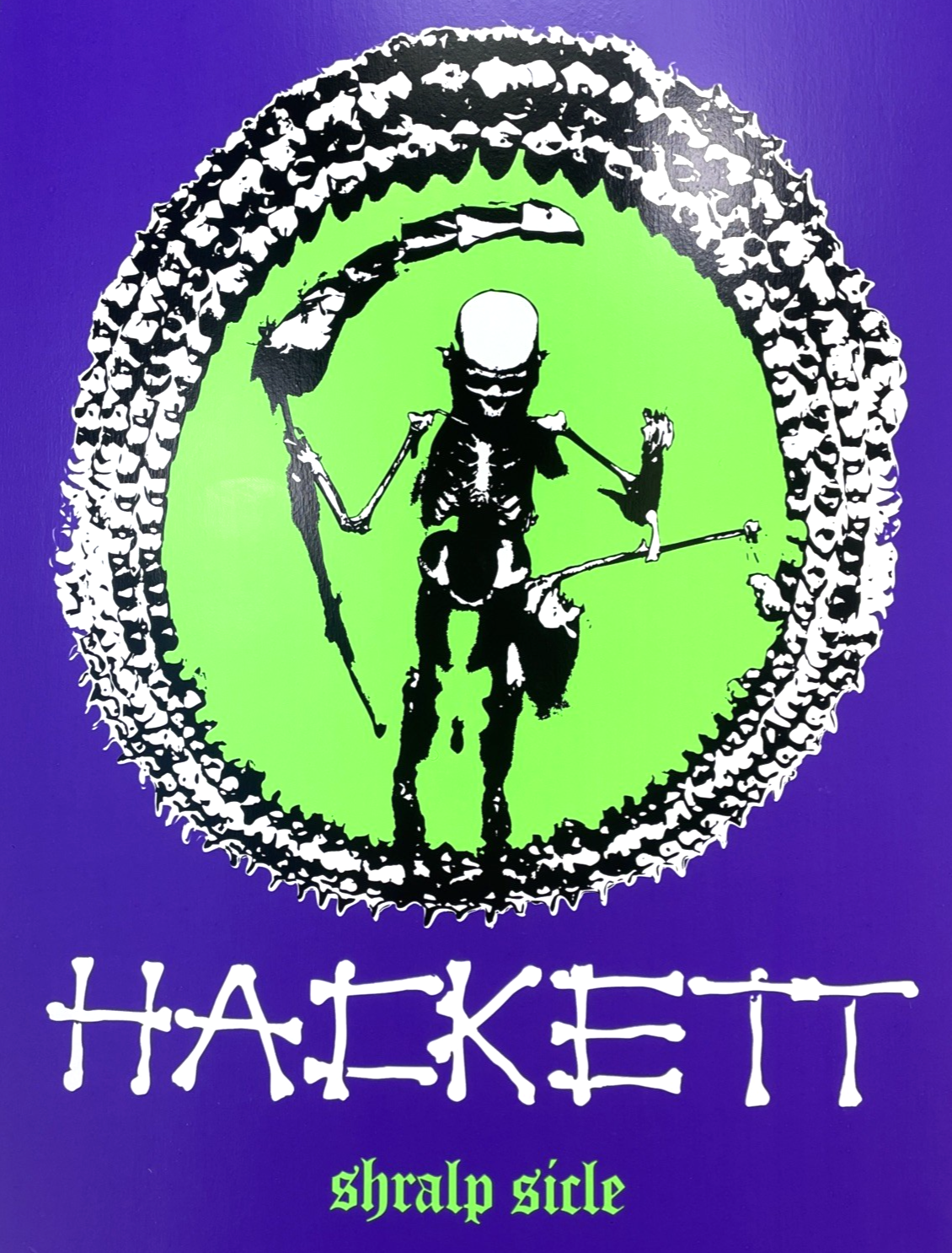 Skull Skates Skateboards Dave Hackett Purple " Schralp Sicle " Limited Run Shape