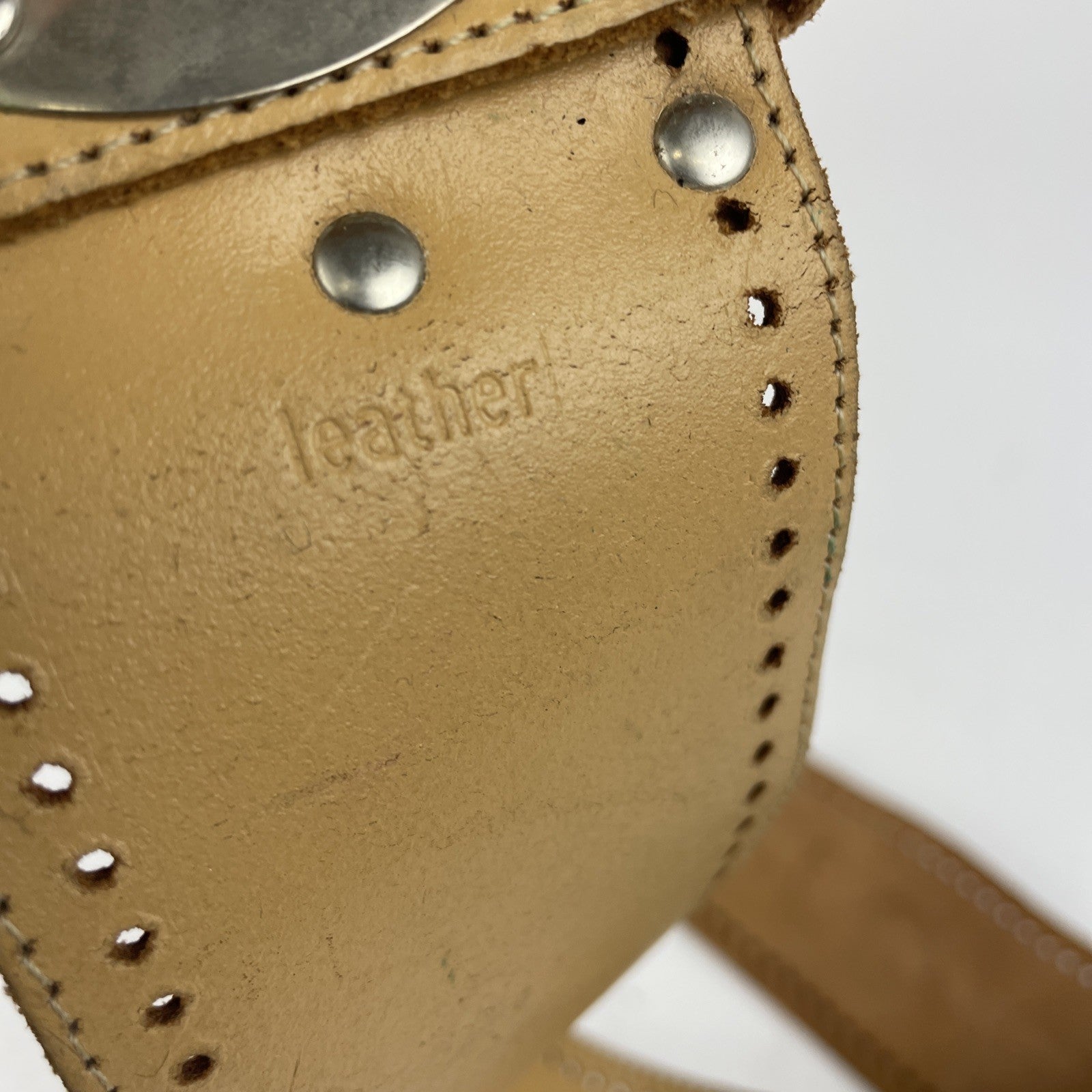 LANDREX Freanc Leather Round Stainless Steel Buckle Wide ( 2.5" ) Belt Size 32
