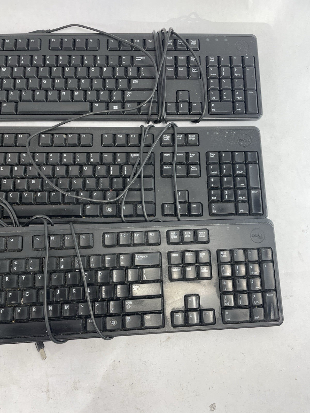Lot of 6:  Dell Ultra Slim USB Wired Slim Keyboards KB212-B