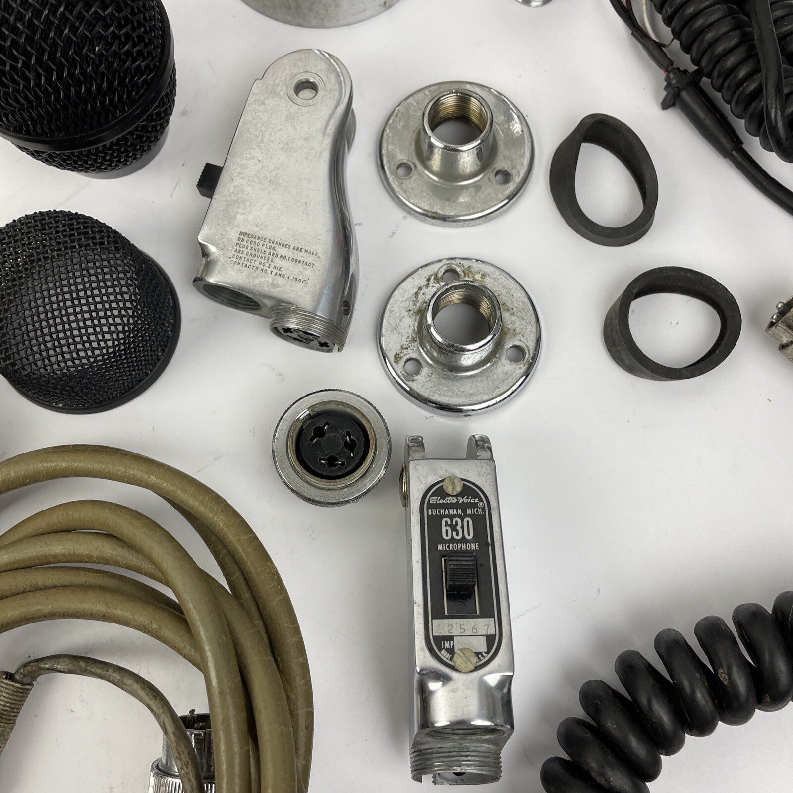 Vintage Motorola SHURE Horn Speaker Microphone Parts Lot - LOOK