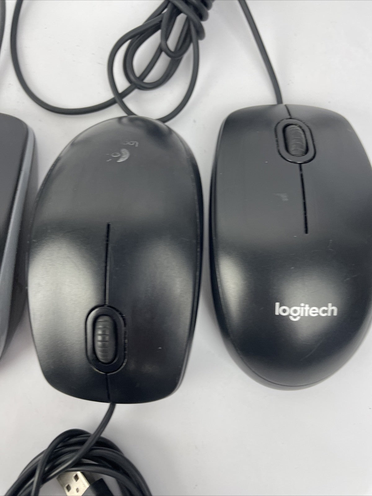 Lot of 11 Logitech Optical Corded Mouse USB 3 Button Computers B100 M100 Assorte