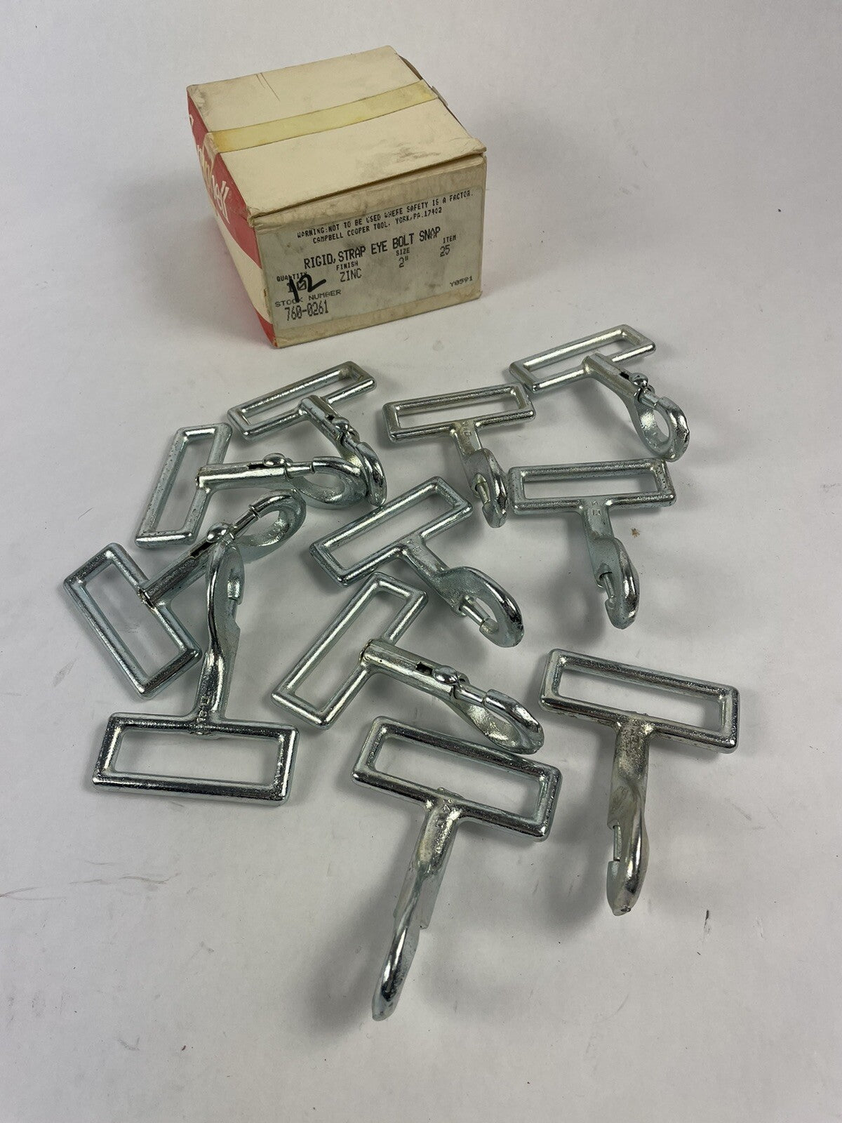 Campbell Rigid Strap Eye Bolt Snap 760251 size 1.5" 1 1/2"  (Pack of 12)