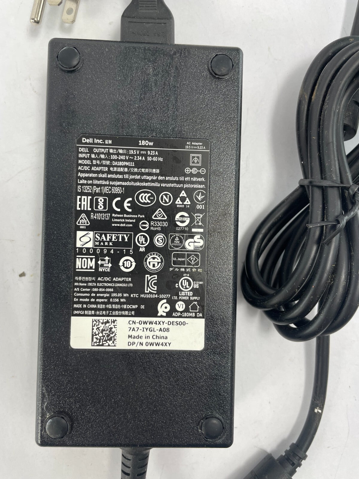 Geniune Dell DA180PM111 Output 19.5 V 2.34 A Power Supply Adapter B01