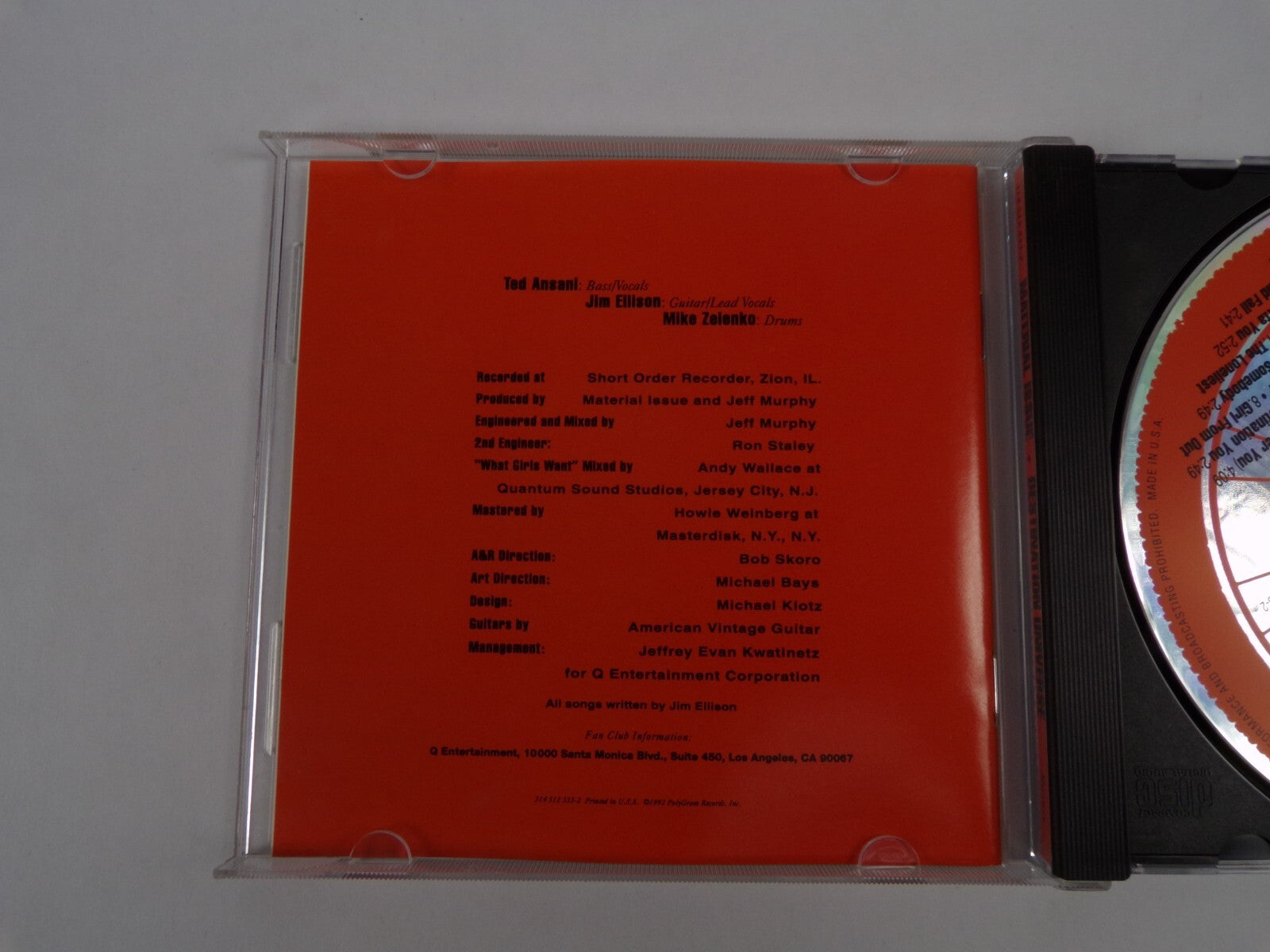 Material Issue Destination Universe What Girls Want Who Needs Love CD#40