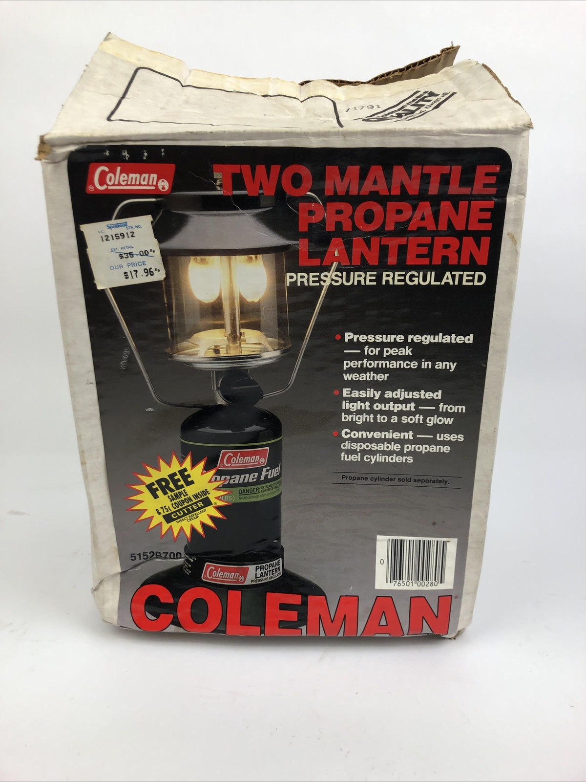 VINTAGE Coleman Two Mantle Propane Camping Lantern MODEL - 5152D700 NOS LOOK