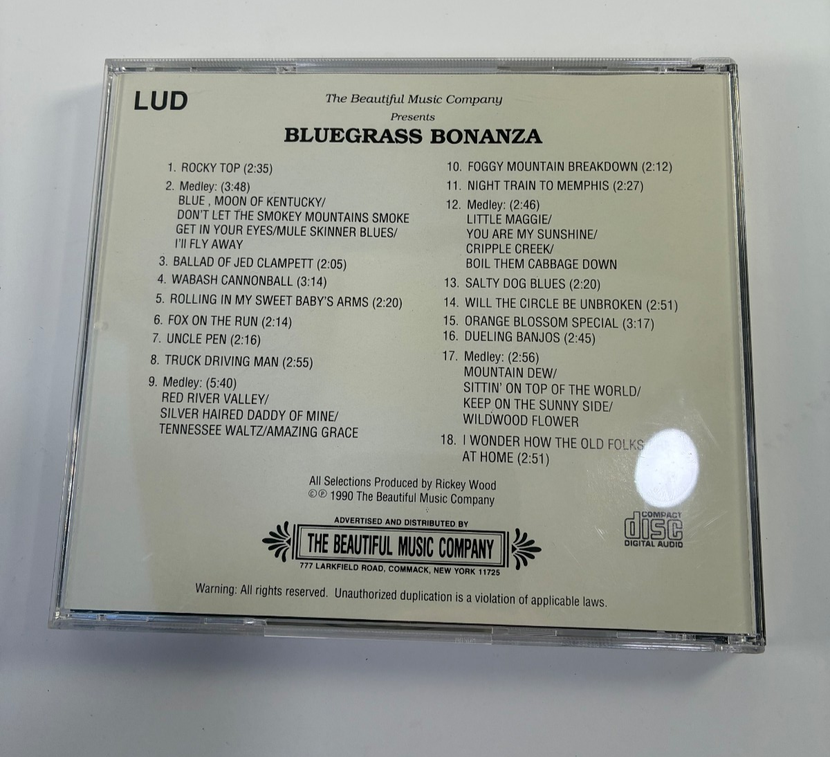 Bluegrass Bonanza Various Artists BMC CD 1990