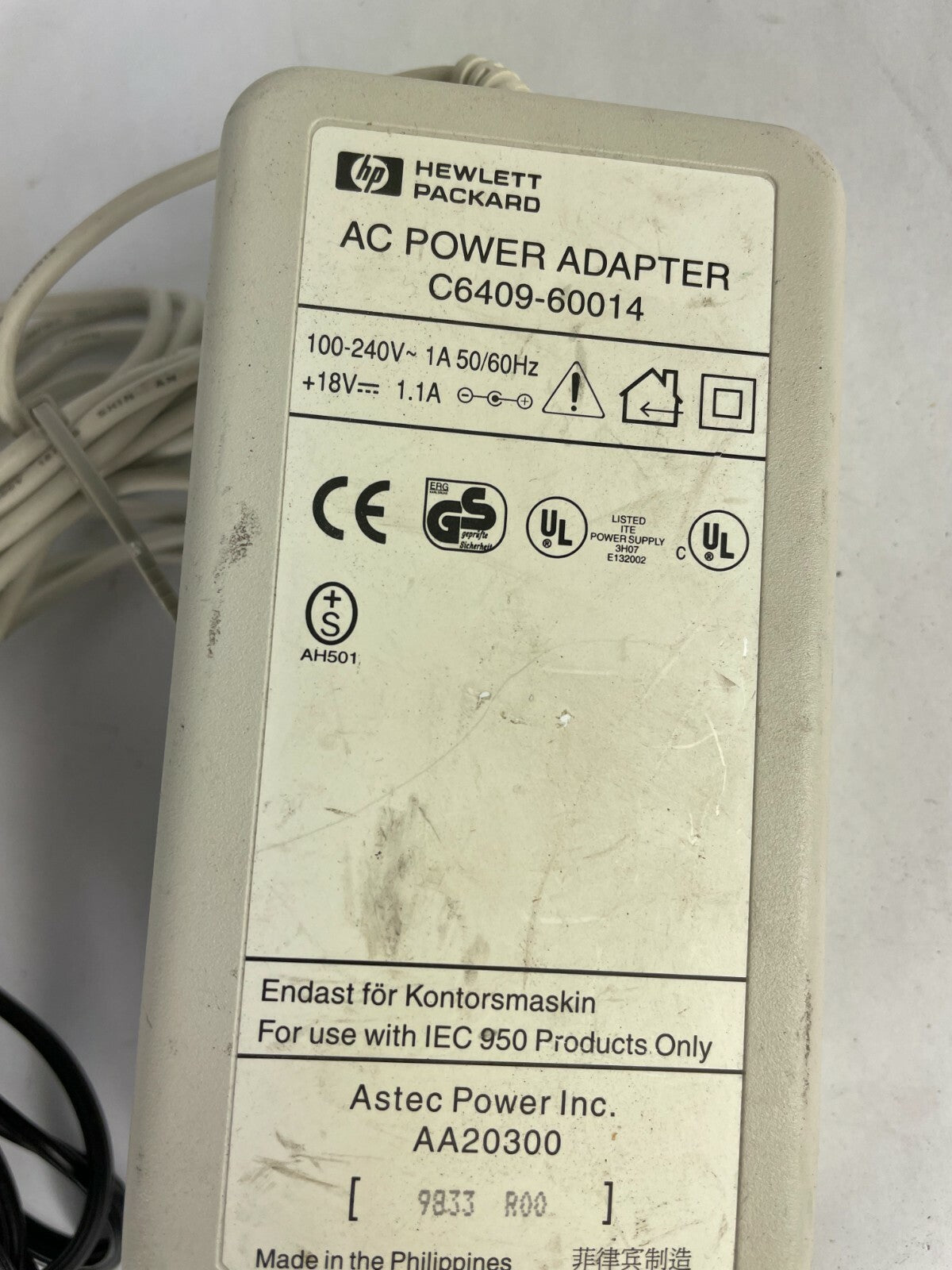 Genuine hp C6409-60014 Ac Adapter Output 18 V 1.1 A Power Supply Adapter A97