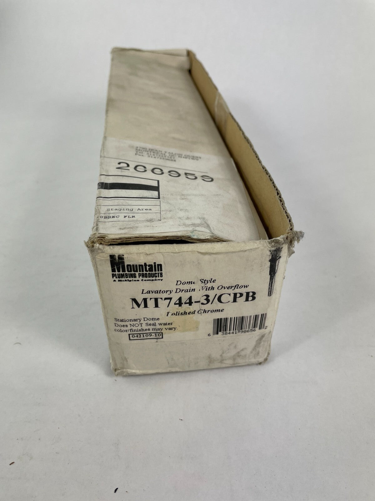 Mountain Plumbing MT744-3/CPB dome style lavatory drain polished chrome with overflow brass