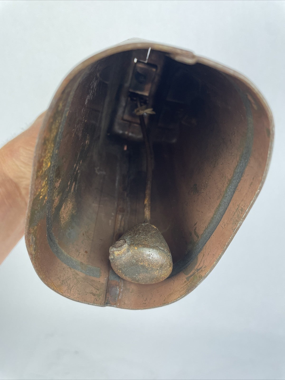Vintage Copper 6" l Cow Bell - 6" x 5" x 3" Patina Copper Patina - Yreka Cali