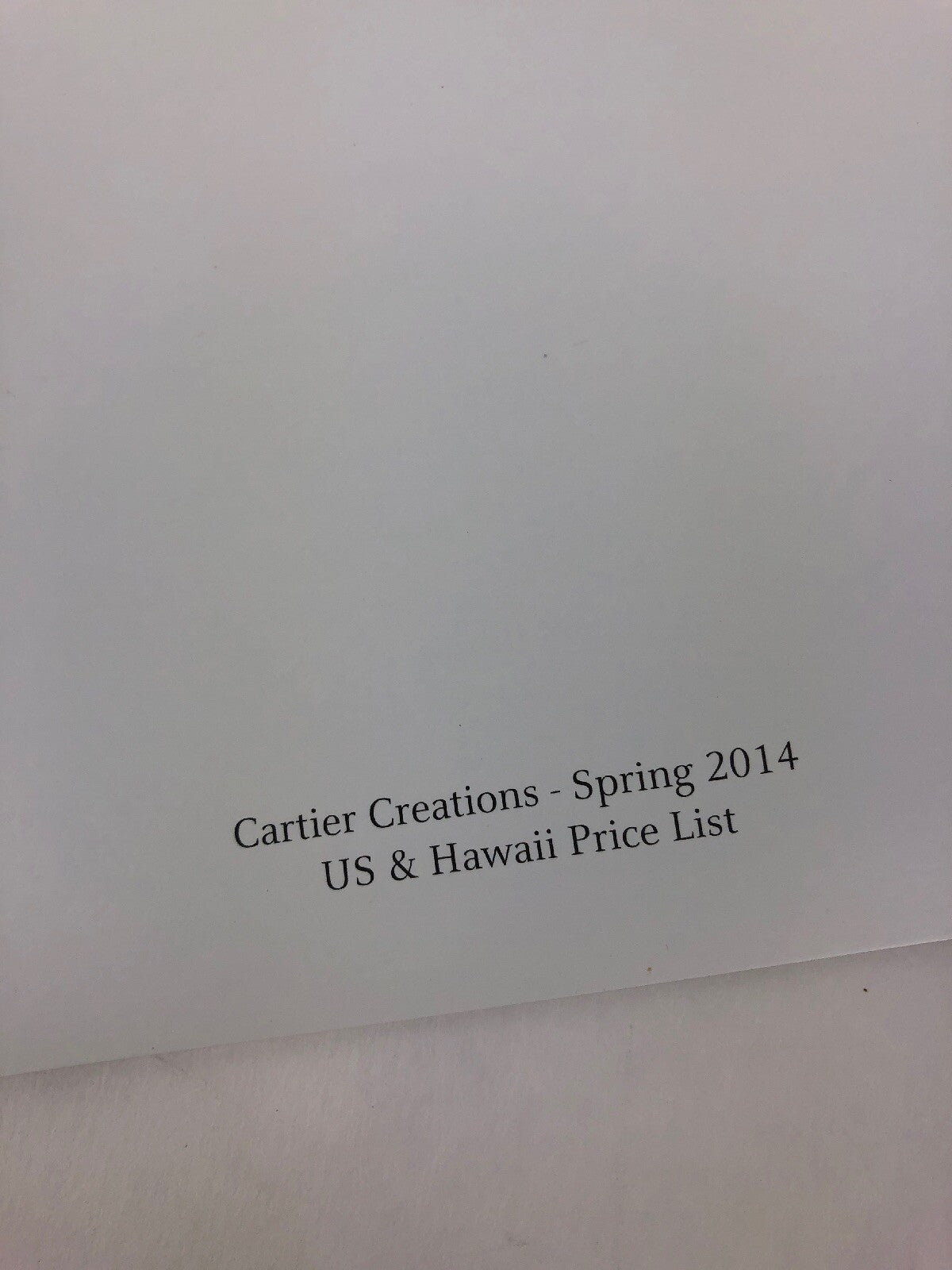 Cartier Creations Catalog Spring 2014 And Price List United States & Hawaii
