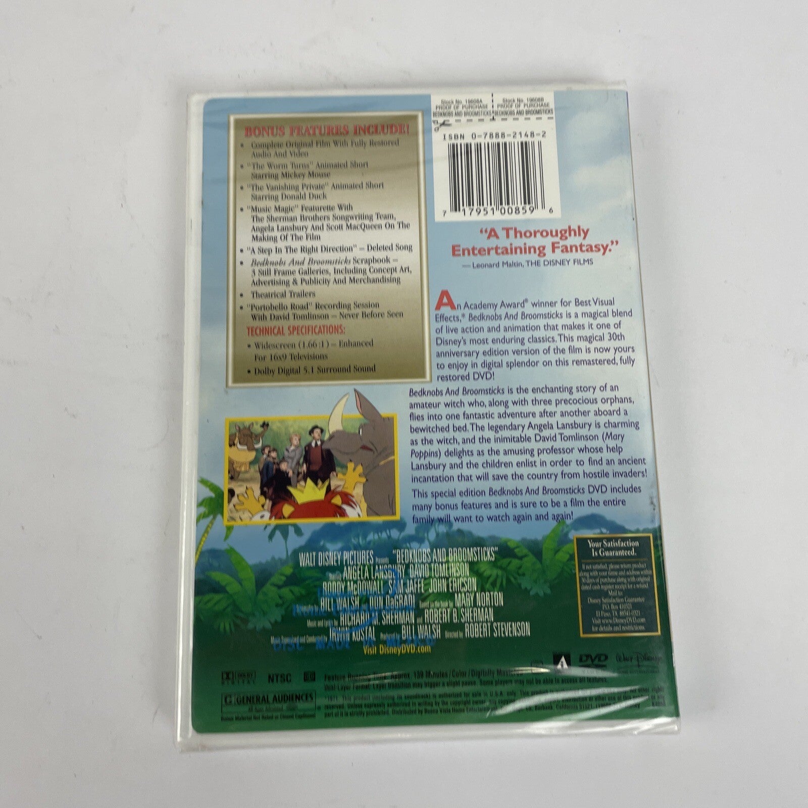 Walt Disney's 30th Anniversary Edition, Bedknobs & Broomsticks DVD, 2001, NEW