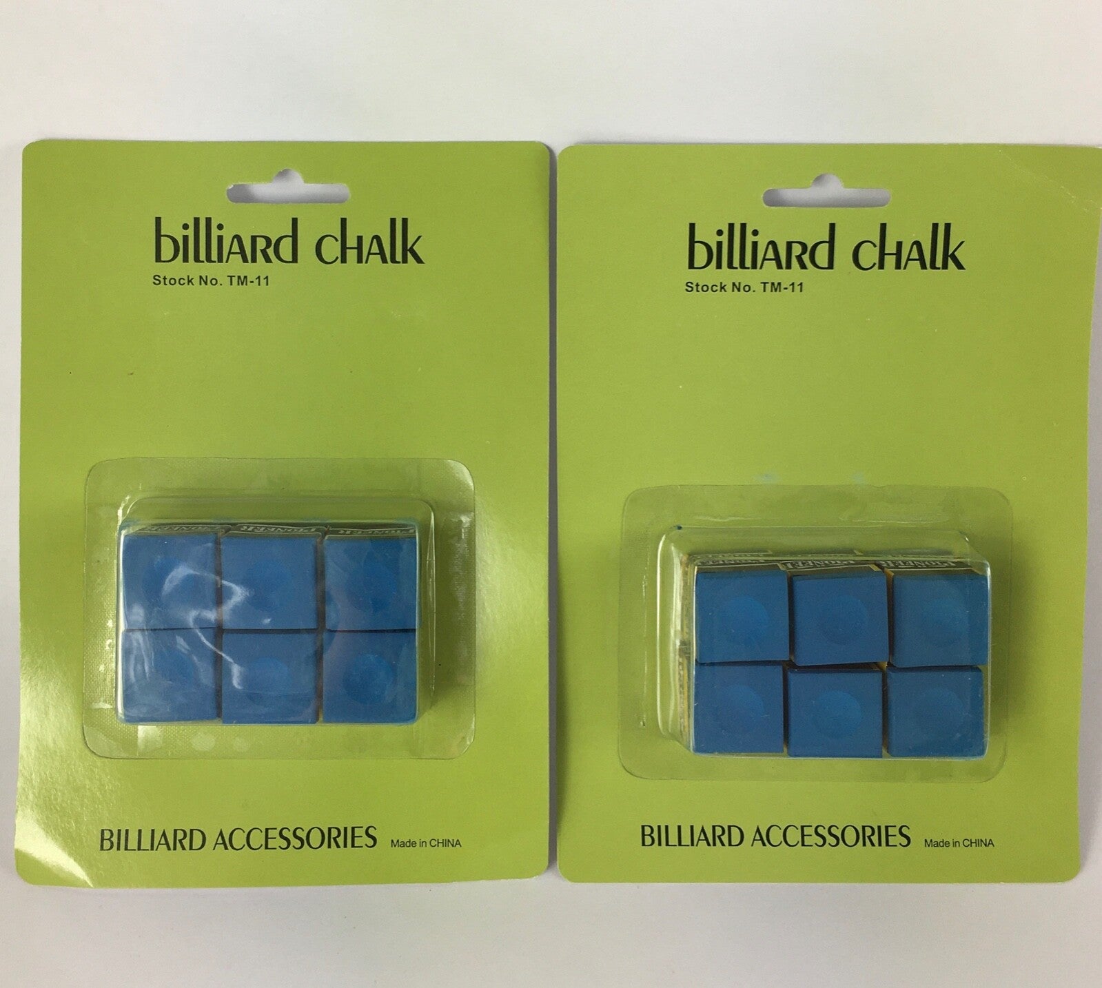 2 X Pioneer 6 Pack Tournament Quality Pool Billiard Chalk Blue Deal  USA