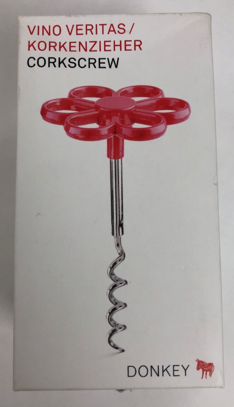 Donkey Products Flower Red Corkscrew Crate And Barrel Vino Veritas - LOOK