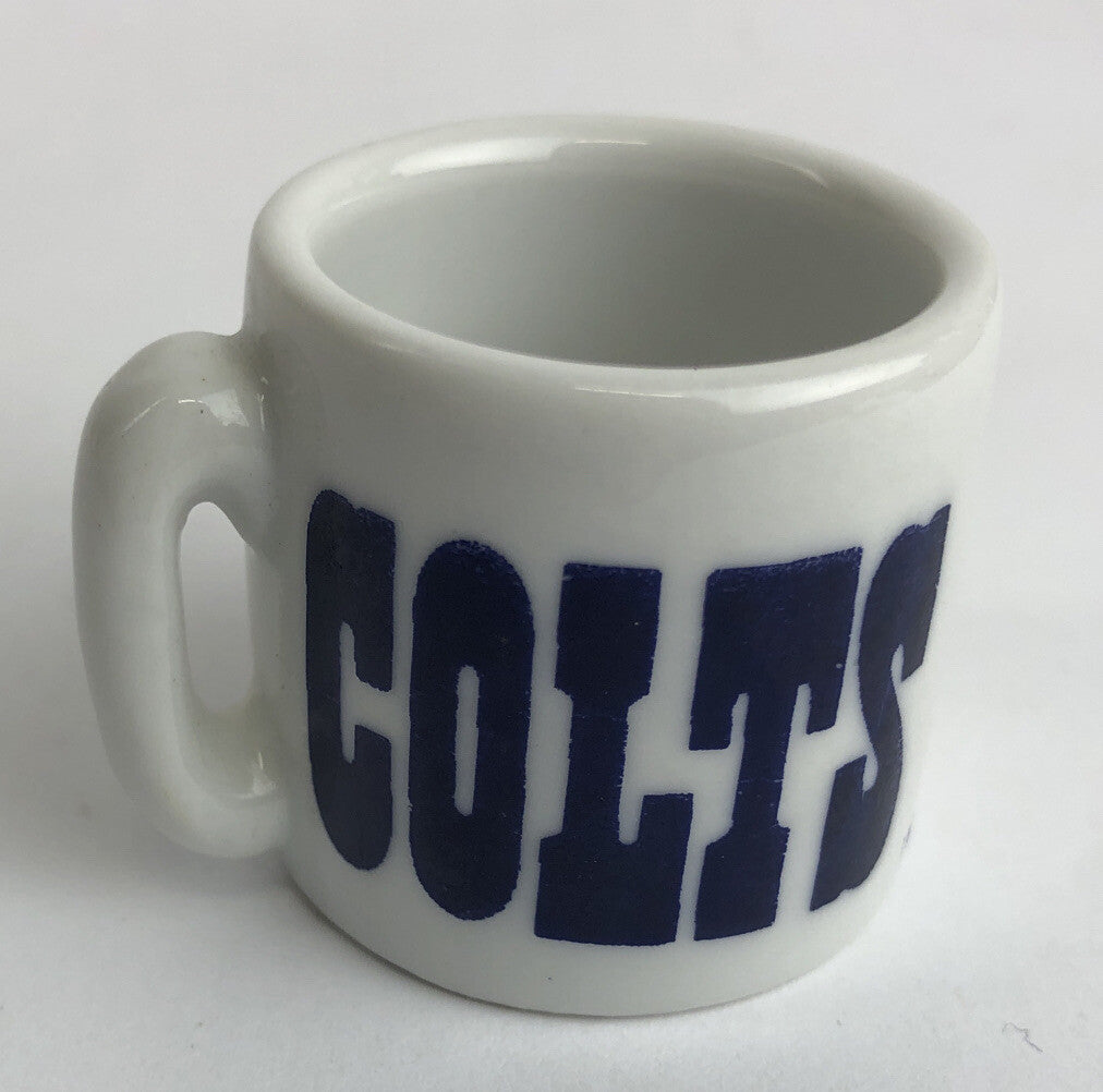 Vintage NFL Mini Coffee Cup Mug Indianapolis Colts 1.25" Collectible Miniature