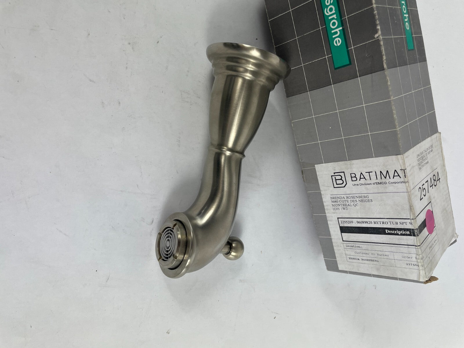 Hansgrohe Bathroom Tub Spout x / Div 1x 06089820 Brushed Nickel Solid Brass