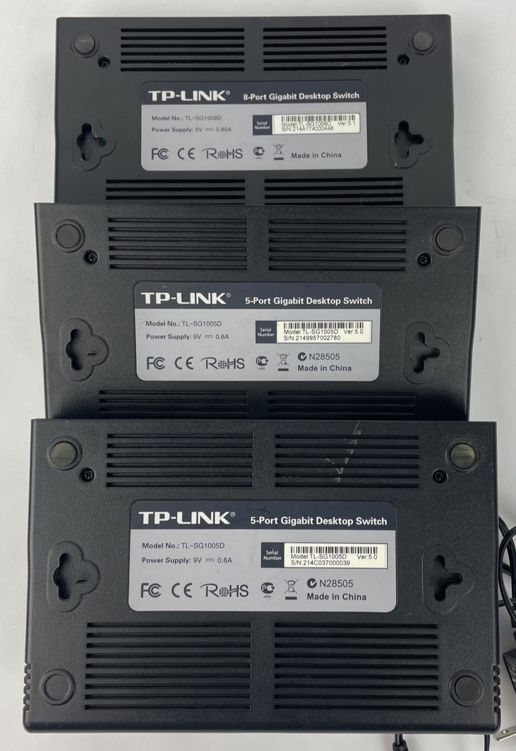 3 x TP-Link 5 & 8 Port Gigabit Network Desktop Switch TL-SG1008D TL-SG1005D