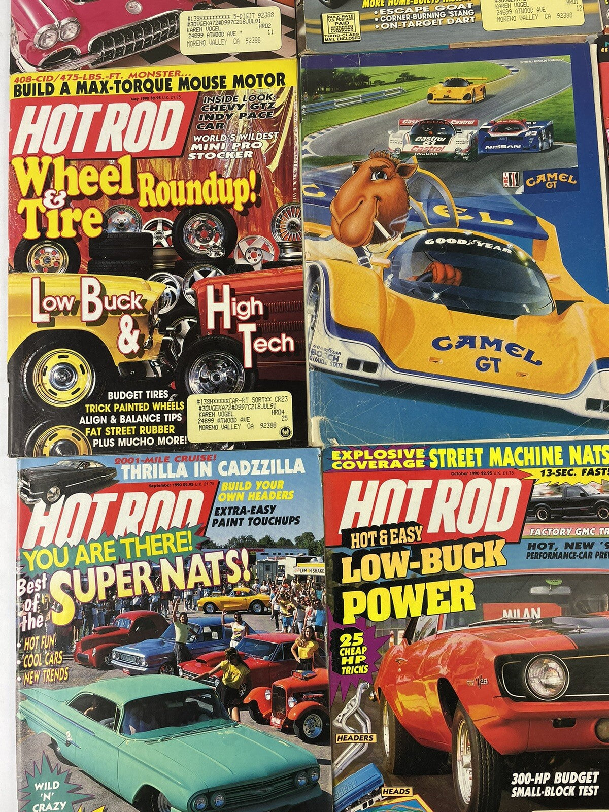 Lot of 12: VINTAGE HOT ROD MAGAZINES Complete Full Set 12 issues Jan to Dec 1990