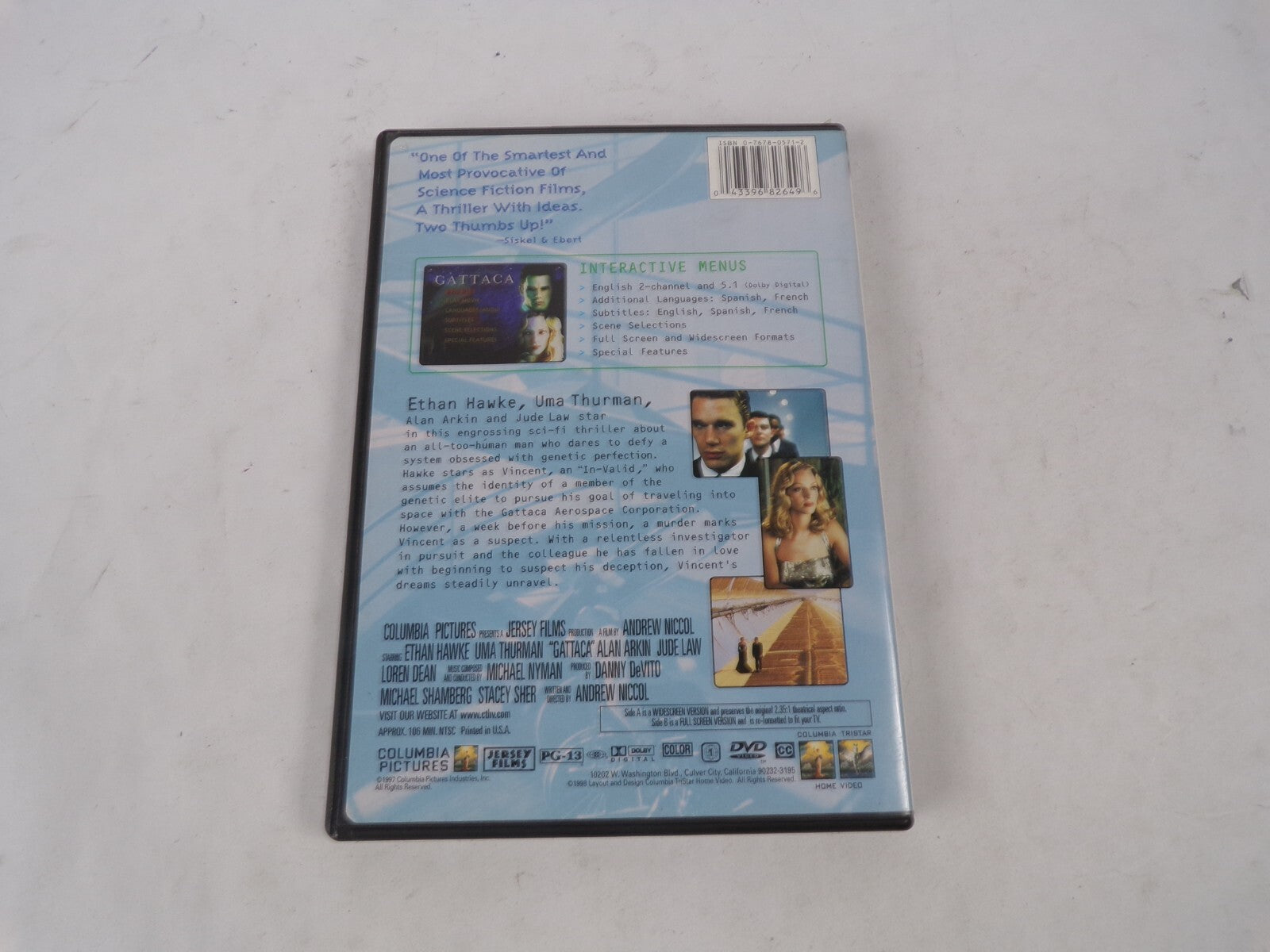 Gattaca Uma Thurman Ethan Hawke There Is No Gene For The Human Spirit DVD Movies