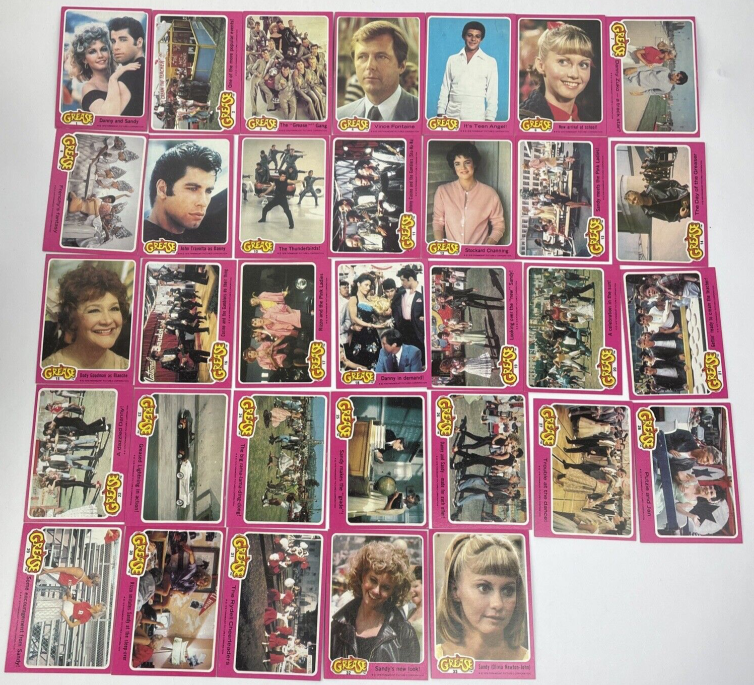 1978 Topps GREASE Movie Series 1 Trading Card Complete Set 1-66 w 11 Stickers